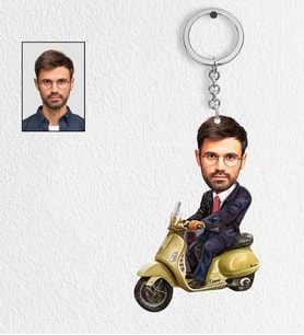 Kişiye Özel Vespa Tasarımlı Karikatür Anahtarlık
