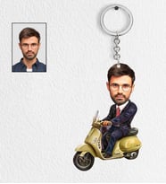 Kişiye Özel Vespa Tasarımlı Karikatür Anahtarlık