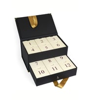 Siyah Renk Advent Calender Kurdeleli Çekmeceli (  Boş Hediye Kutusu )