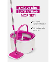 Temiz ve Kirli Su Ayırma Özellikli Mop Seti, Pratik Temizlik Aracı