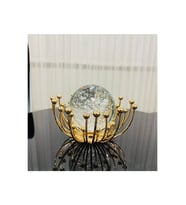 Kristal Metal Yuvarlak Ahtapot Küre Obje (Gold)