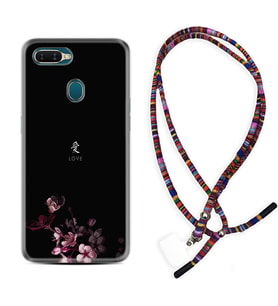 Oppo A5S A15 A16 A54 A55 A73 A74 Kılıf Boyun Asklı Rasta Silikon Love 1629