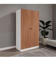 ESEN 2 KAPILI 6 BÖLMELİ BAMBU-BEYAZ ELBİSE DOLABI