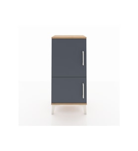 Arges Komodin 3 Raflı 2 Kapaklı 44x30x96 Çam-Antrasit