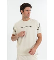Maraton Comfort Erkek Bisiklet Yaka  Taş- T-shirt