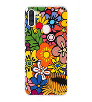 PrintiFy Samsung Galaxy A11 ile Uyumlu 1mm Slim Fit Retro Colors 2 Baskılı Şeffaf  Kılıf