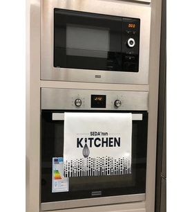 Valerine Life Kişiye İsme Özel Kitchen Mutfak Kurulama ve Fırın Beyaz El Havlusu %100 Pamuk 35x50cm