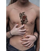 Caş Dekorasyon Büyük Boy Tribal Gül Geçici Dövme Tattoo