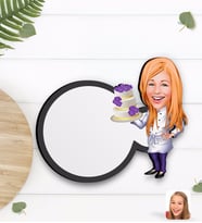 BK Gift Kişiye Özel Kadın Chef Karikatürlü Ahşap Bardak Altlığı-2