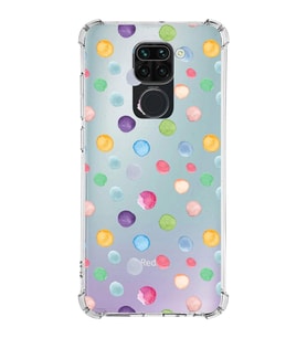 PrintiFy Xiaomi Redmi Note 9 Uyumlu Water Color 6 Baskılı Şeffaf Köşe Korumalı Antişok Kılıf