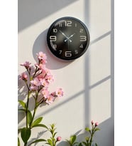 River World Duvar Saati Modern Metal Siyah 40 cm