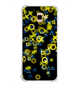 Samsung Galaxy J4 Plus  Köşe Korumalı Antişok Kapak  Semboller Tasarımlı Şeffaf  Kılıf
