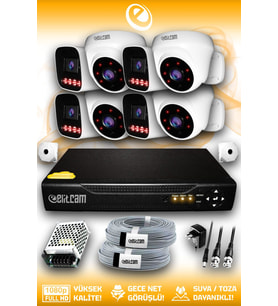 Elitcam 8 Kameralı Zebra 4 İç Kamera Set HDD'siz 5 MP Full HD Gece Görüşlü Güvenlik Kamerası Sistemi