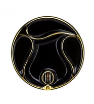 Lubinski Yuvarlak Porselen Puro Küllüğü Siyah/Gold Üçlü LB-847