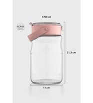 Renga Mono 1700 ml Bej Kapaklı Cam Kavanoz 131072 (Pembe)