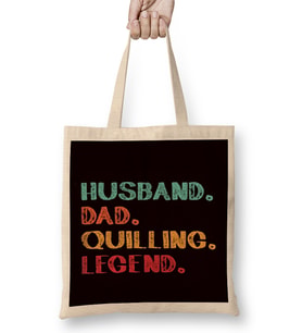 Husband Dad Quilling Legend Paper Filigree Hobby Craftsman Bez Çanta Uzun Saplı
