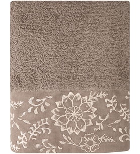 Sty Akra Nakışlı Kahverengi Havlu 50X90, Tekli