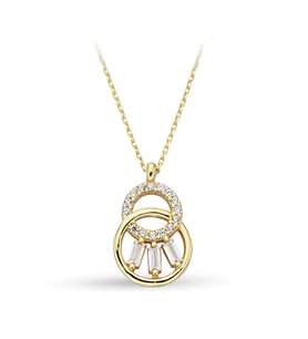 ÇGK KUYUMCULUK BAGET TAŞLI ALTIN KOLYE (Gold)