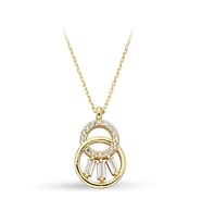 ÇGK KUYUMCULUK BAGET TAŞLI ALTIN KOLYE (Gold)