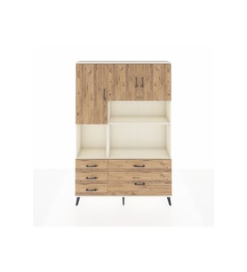 Arges Gardrop 8 Raflı 5 Çekmeceli 3 Kapaklı 132x30x195 Aytaşı-Çam