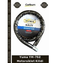 #Kilit Anahtarlı Körüklü Siyah 120cm 22mm Çelik Bilyalı Dişli Sistem YM752 Motorsiklet Kilidi