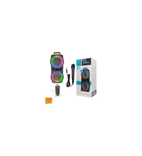 Bluetooth Speaker Kablosuz Hoparlör LED Işıklı Fm Radyolu Sd Kart ve USB Girişli Şarjlı Hoparlör