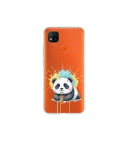 Redmi 10A ile Uyumlu Splash Panda Tasarımlı Şeffaf Silikon Kılıf