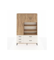 Arges Dolap 9 Raflı 5 Çekmeceli 3 Kapaklı 132x30x195 Çam-Çam/Aytaşı