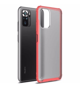 Microsonic Xiaomi Redmi Note 10S Kılıf Frosted Frame Kırmızı