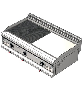 CSA Karacasan 900 Seri Set Üstü 120 cm Doğalgazlı Yarı Kanallı Izgara 120x90x85Cm