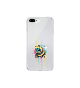 iPhone 7 Plus ile uyumlu Splash arı tasarımlı şeffaf silikon kılıf