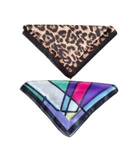 2 Li Saten Bandana Seti Saten Fular Saten Çanta Aksesuarı Özel Desen Bandana 45X50 Cm
