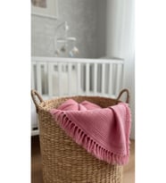 Bebek Battaniye %100 Pamuk Müslin & 4 Katlı & Fuşya (100X120 CM)(250 Gram)