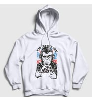 Presmono Unisex Beyaz Wtf Arctic Monkeys Kapüşonlu Sweatshirt 15164tt