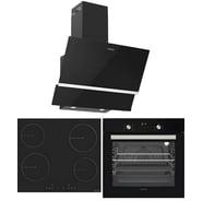 Hafele Siyah Ankastre Set 6 (Vetro Ocak + Luce Fırın + Luce Davlumbaz)