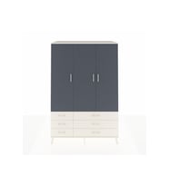 Kronos Dolap 5 Raflı 6 Çekmeceli Tek Askılı 132x59x195 Aytaşı-Antrasit/Aytaşı