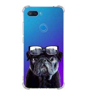 PrintiFy Xiaomi Mi 8 Lite Uyumlu Köpek 3 Baskılı Şeffaf Köşe Korumalı Antişok Kılıf