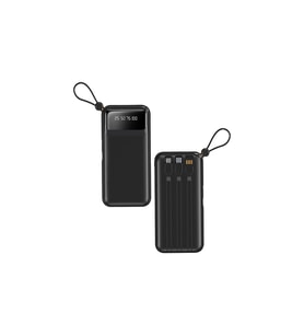 10000 mAh Powerbank Hızlı Şarj LED Göstergeli Taşınabilir Askılı Şarj Cihazı USB Type-C (Siyah)
