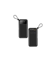 10000 mAh Powerbank Hızlı Şarj LED Göstergeli Taşınabilir Askılı Şarj Cihazı USB Type-C (Siyah)