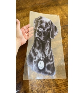 36X17 CM ÜTÜ İLE YAPIŞAN KÖPEK TRANSFER BASKI ARMA