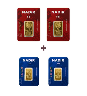 Nadir Gold 24 Ayar 15 Gram Külçe Altın (2 Adet 5 Gram Külçe Altın + 2 Adet 2,5 Gram Külçe Altın )