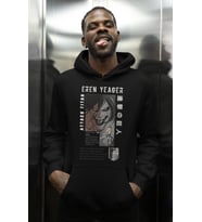 Tasarım Eren Yeager Attack On Titan Baskılı Unisex Oversize Anime Karakter Hoodie