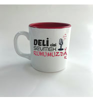 Deli Gibi Sevmek Ruhumuzda Var Baskılı Kırmızı Multi Kupa