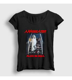 Presmono Kadın Siyah Alice In Hell Annihilator T-Shirt 462932tt