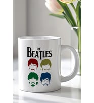 The Beatles Tasarımlı 330ml Baskılı Beyaz Seramik Kupa Bardak
