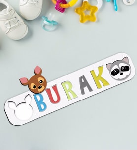 BK Toys Çocuklara Özel İsimli Ahşap Eğitici Yapboz Puzzle-16