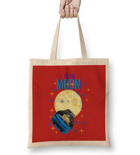 TO THE MOON DOGECAR Dogecoin Crypto Logo Merch Bez Çanta Uzun Saplı