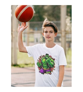 Tasarım Hulk Baskılı Unisex Avengers Film Çocuk Tişört (1-12 Yaş)