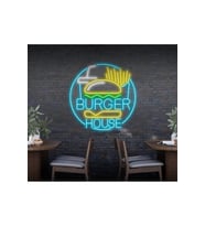 BURGER HOUSE Yazılı ve Şekilli Neon Tabela