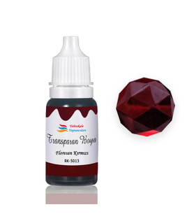 Epoksi Reçine Transparan Boya Pigment Şeffaf Epoksi Boyası 20 ML  Floresan Kırmızı - 5013